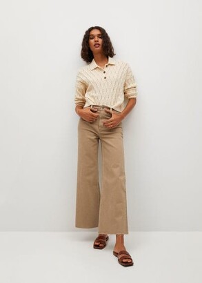MANGO Jeans culotte high waist beige - 1 - Women - ShopStyle