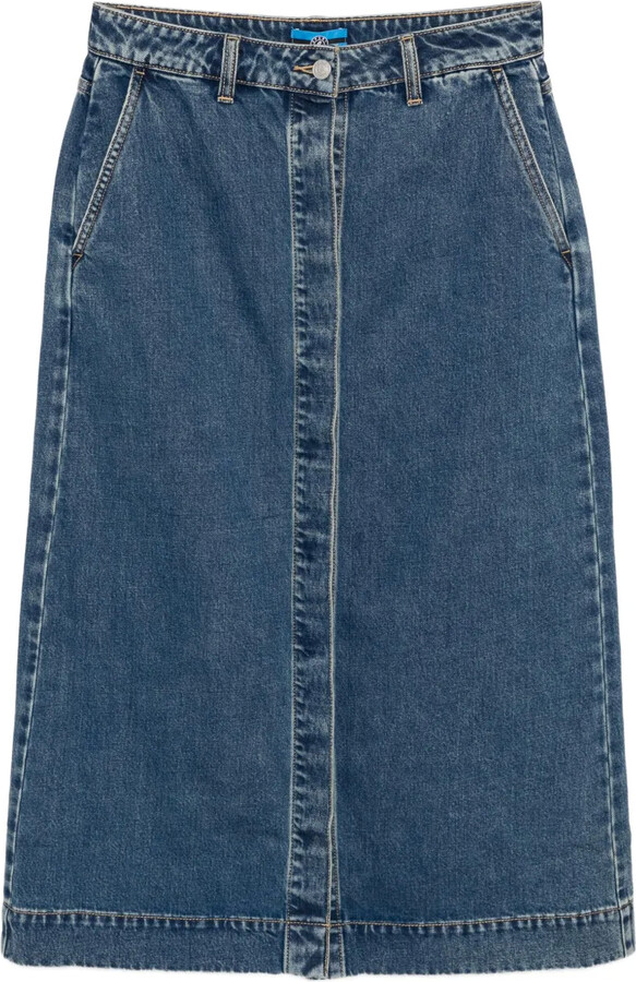 SPORT b. by agnès b. Logo-Embroidered Denim Skirt