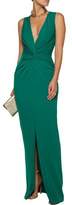 Thumbnail for your product : Badgley Mischka Twist-front Stretch-cady Gown