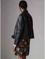 Thumbnail for your product : Burberry Tartan-lined Leather Biker Jacket