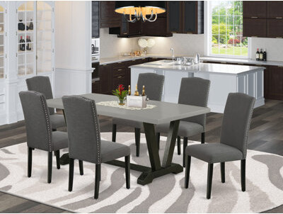 Winston Porter Concordia Rubberwood Solid Wood Dining Set