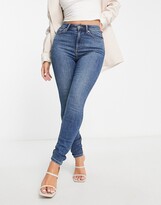 Thumbnail for your product : ASOS DESIGN lift and contour power stretch skinny jeans in dark blue