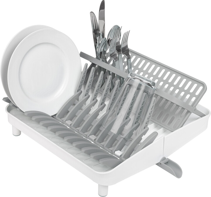 Smart Design Collapsible Dish Drainer Rack, 15.5" L x 14.5" W x 6.5" H, White