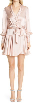 zimmermann silk wrap mini dress