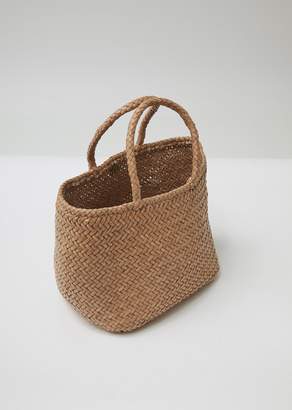 Dragon Optical Diffusion Grace Woven Leather Basket Bag