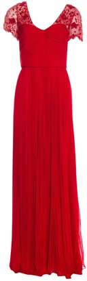Monique Lhuillier Red Silk Dress for Women