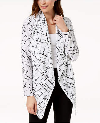 JM Collection Printed Crinkled Cardigan, Created for Macy's
