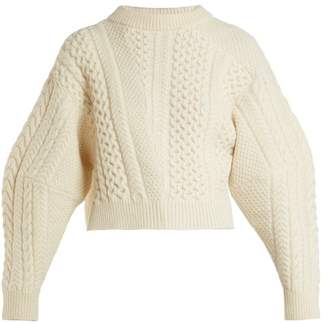 Stella Mccartney - Cable Knit Wool Blend Sweater - Womens - Cream