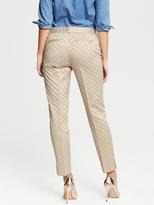 Thumbnail for your product : Banana Republic Camden-Fit Beige Jacquard Ankle Pant