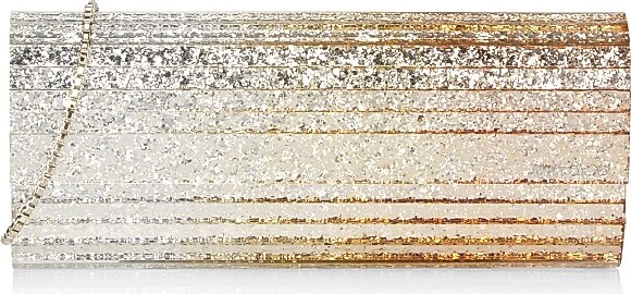 Jimmy Choo Women's Sweetie Glitter Clutch-On-Chain - Rose Gold