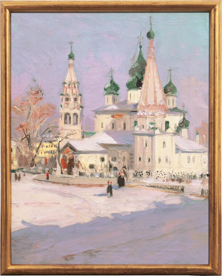 Valentin Nikolaevich Leontiev, 'Church of Elijah the Prophet, Yarolsavl City', Ilaskaya Church, Russia, Oil, Circa 1965