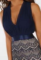 Thumbnail for your product : Pink Boutique Mayfair Dreaming Navy Pleated Lace Midi Dress