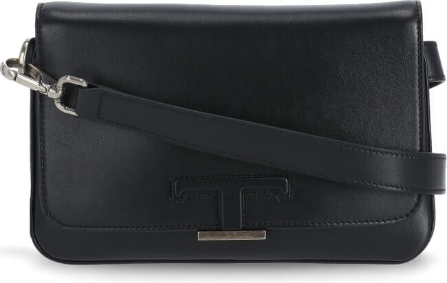 Tod's - T Timeless Crossbody Bag in Leather Mini, Black, - Bags