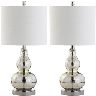 Jonathan Y Designs Anya Set Of Two 20.5In Mini Glass Table Lamps