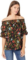 Thumbnail for your product : CeCe 3/4 Sleeve Off-the-Shoulder Garden Flora Top