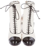 Thumbnail for your product : Christian Louboutin Ponyhair Lace-Up Ankle Boots