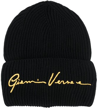 Versace Embroidered Logo Beanie