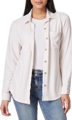 Marina Luxe Essential Knit Button-Up Shirt
