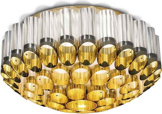 Slamp Odeon Flushmount Light in Gold, Size: Small