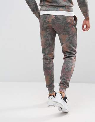 Hype Skinny Joggers In Wood Camo