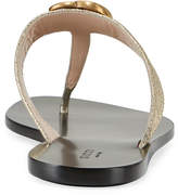 Thumbnail for your product : Gucci Flat Marmont Metallic Leather Thong