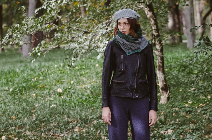 Etsy Wool Green Plaided Scarf & Beret Set Warm Women Winter Accessoires