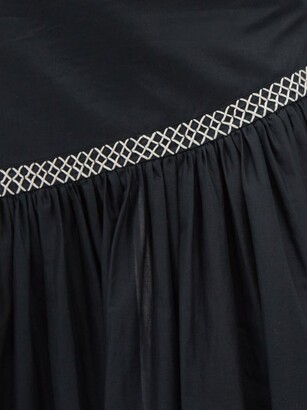 Merlette New York Elinga Embroidered Cotton-voile Asymmetric Skirt - Black