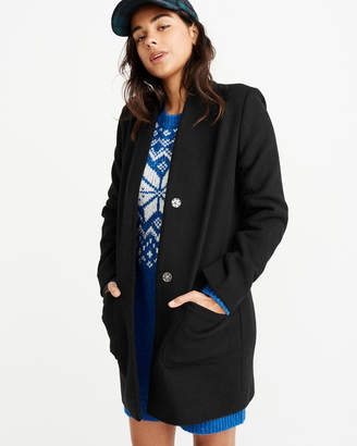 Abercrombie & Fitch Collarless Wool-Blend Coat - ShopStyle Clothes and Shoes