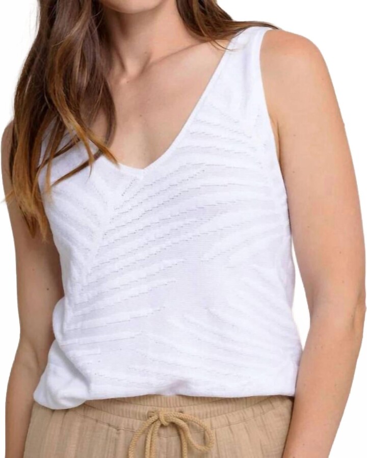 Southern Tide Hartley Jacquard Sweater Tank In Sand White