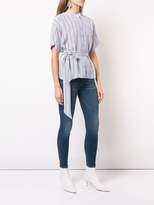 Thumbnail for your product : Frame striped belted collarless shirt