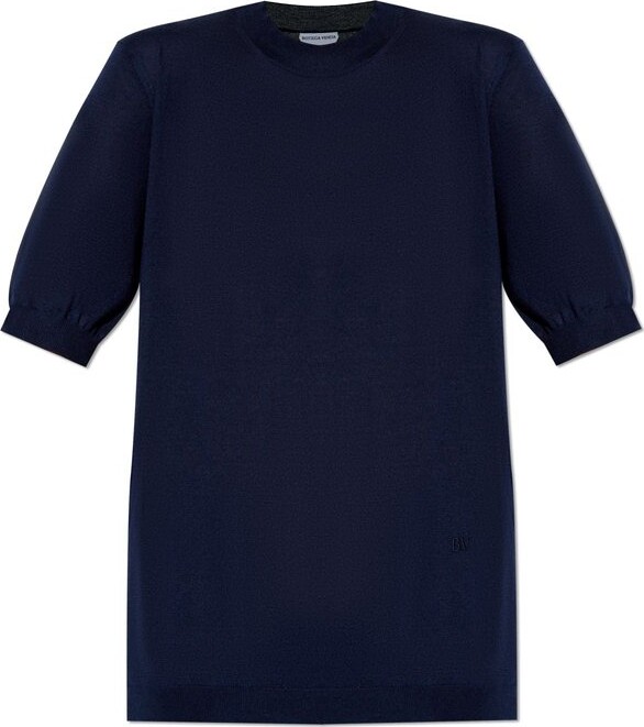 Bottega Veneta Logo Embroidered Knitted Top