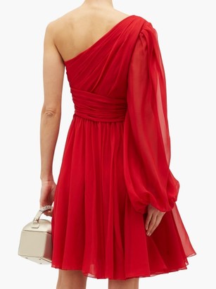 Giambattista Valli One-shoulder Silk-georgette Mini Dress - Red