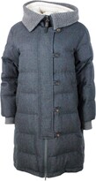Long Down Jacket In Soft Wool Padded 