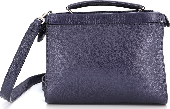 FENDI Selleria Leather Peekaboo Regular 2WAY Bag Black 8BN226 in 2023