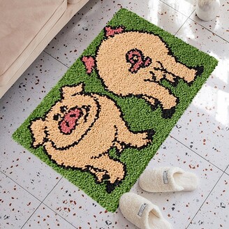 Pig Diy Latch Hook Kits Rug Embroidery Carpet Set Needlework