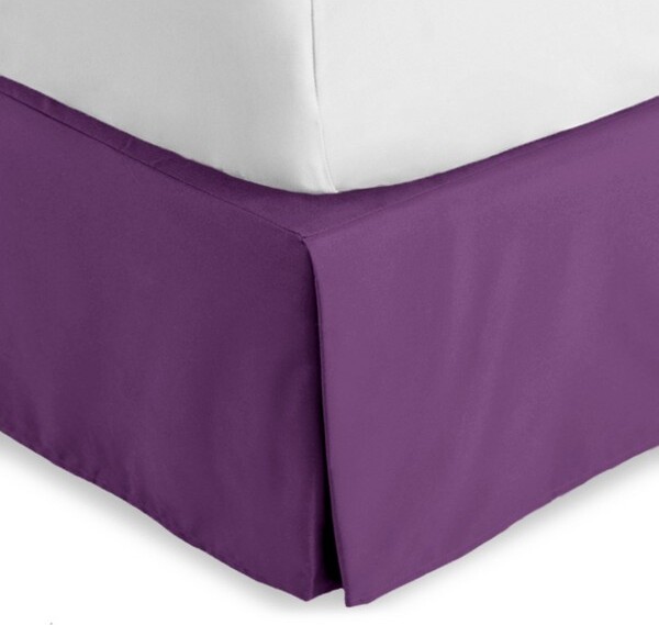 Bare Home Tailored 15 inch Pleated Grey California King Bed Skirt