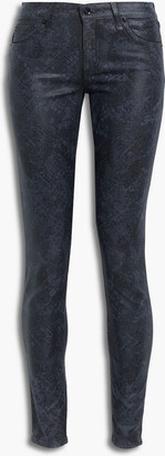 Rag & Bone Cate coated snake-print high-rise skinny jeans