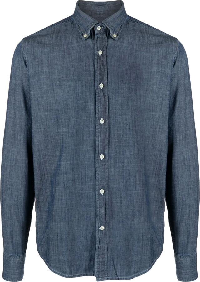 Deperlu Button-Down Collar Cotton Shirt