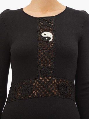 STAUD Crochet Knitted-jersey Maxi Dress - Black