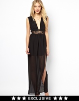 Thumbnail for your product : Love Maxi Dress with Lace Waist and Plunge Neck