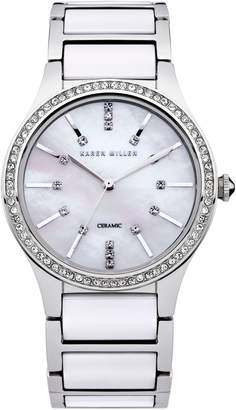 Karen Millen Ladies silver tone bracelet watch