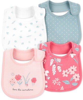 Carter's Baby Girls 4-Pack Floral Teething Bibs