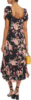 Thumbnail for your product : By Ti Mo Gathered Floral-print Crepe De Chine Midi Dress