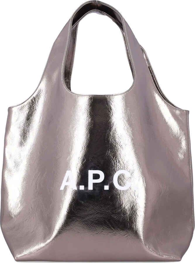 A.P.C. large Ninon metallic logo tote bag