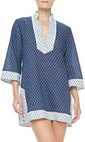 Thumbnail for your product : Tory Burch Boria Voile 3/4-Sleeve Coverup Tunic