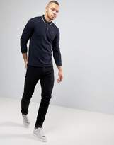 Thumbnail for your product : Armani Jeans Long Sleeve Pique Polo Slim Fit Tipped In Navy