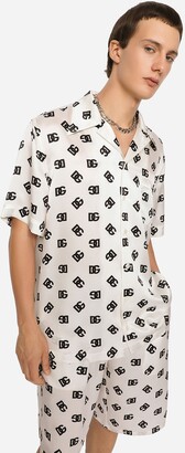 Dolce & Gabbana Silk Hawaiian Shirt with DG Monogram Print