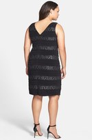 Thumbnail for your product : Calvin Klein Lace & Tucked Jersey Tiered Cocktail Dress (Plus Size)