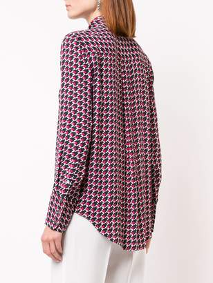 Equipment houndstooth print pussy bow blouse