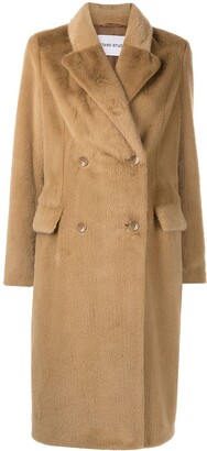 Stand Studio Double-Breasted Faux-Fur Coat